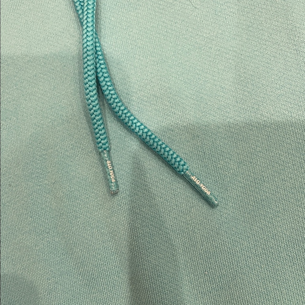 ALO Yoga Bright Turquoise Cropped Hoodie - Picture 2 of 5
